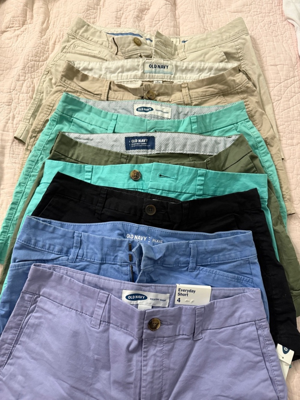 Old Navy Pixie Shorts - Lavender, Light Blue, Black, Teal, Olive, Mint, Khaki